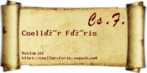 Csellár Fóris névjegykártya